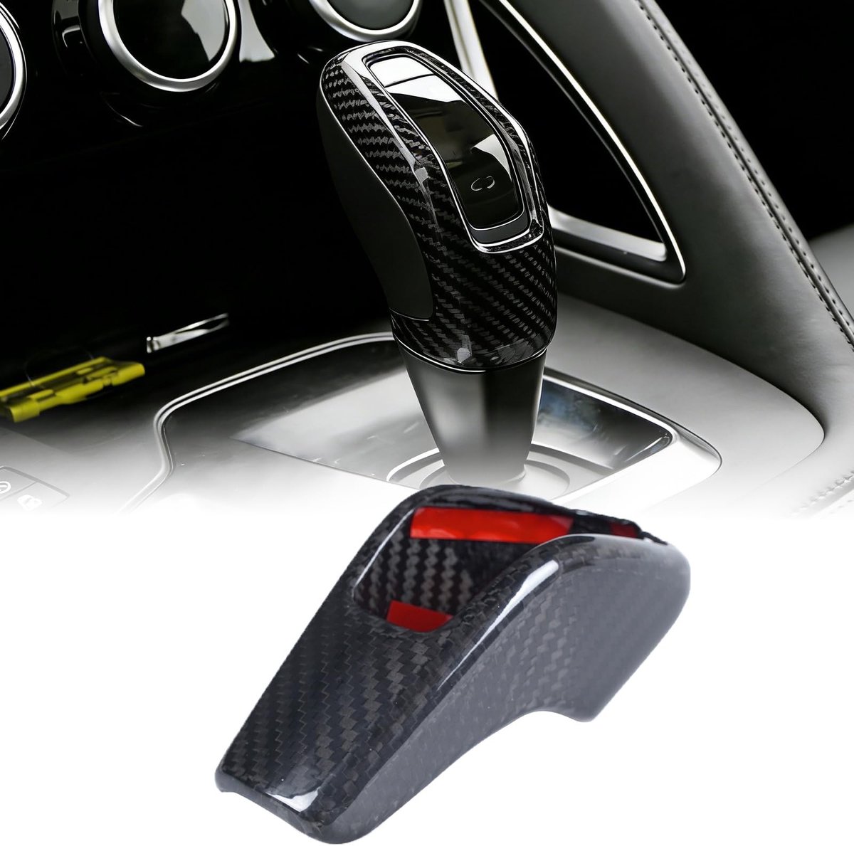 SolidKeus - Koolstofvezel Pookknopafdekking voor Jaguar F-Type 2013-2024