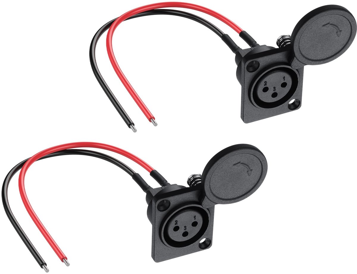 SolidKeus - 3-Pin XLR Oplaadconnector met Waterdichte Dekking (2 Stuks)