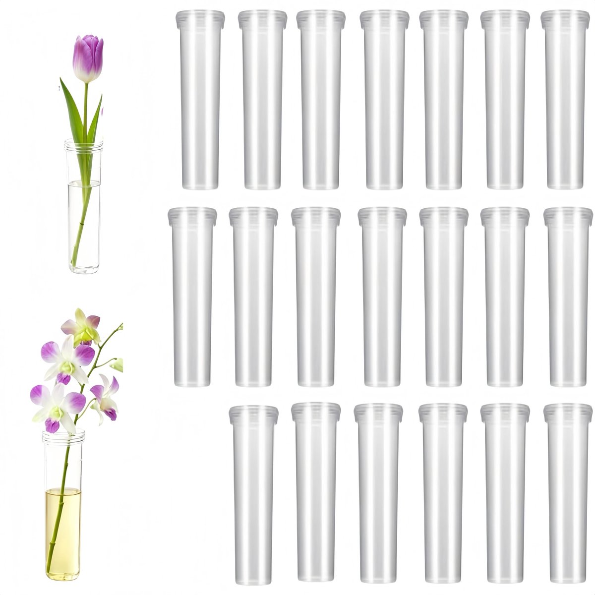SolidKeus - 20 Transparante Waterbuizen voor Bloemen