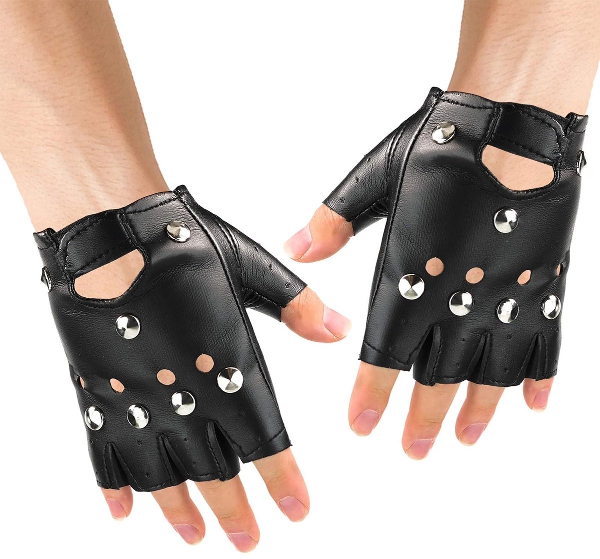SolidKeus - Vingerloze Leren Handschoenen voor Activiteiten Buiten
