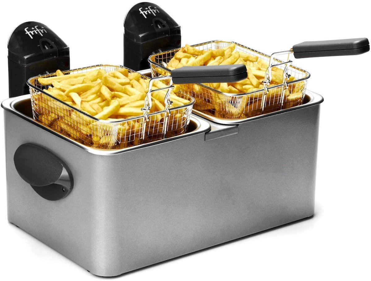 Frifri Dubbele frituurpan 2x 3,5L - 6400W - 7L - Grijs