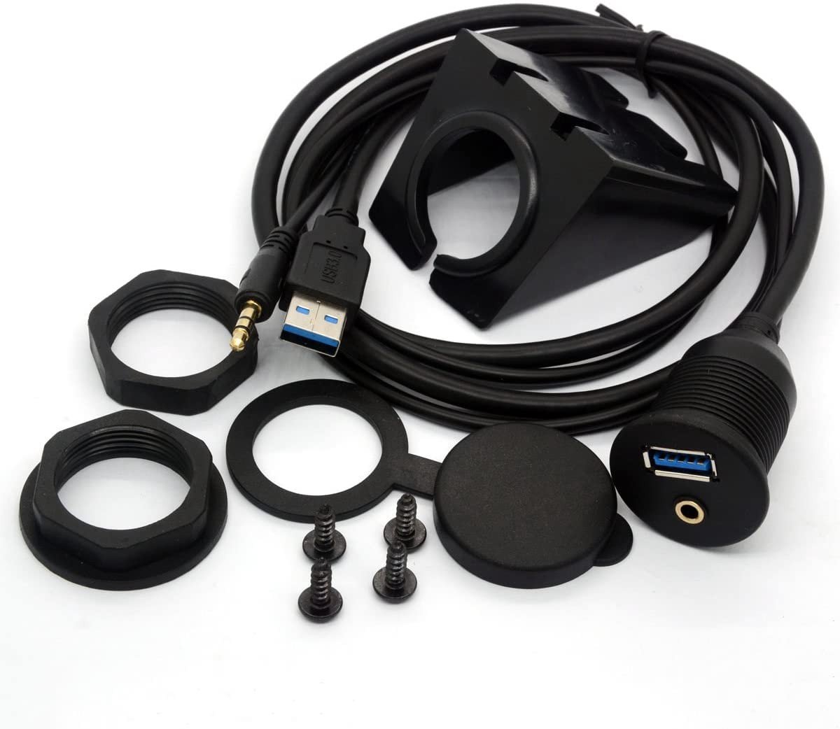 SolidKeus - USB 3.0 Flush Mount Kabel met AUX Extensie