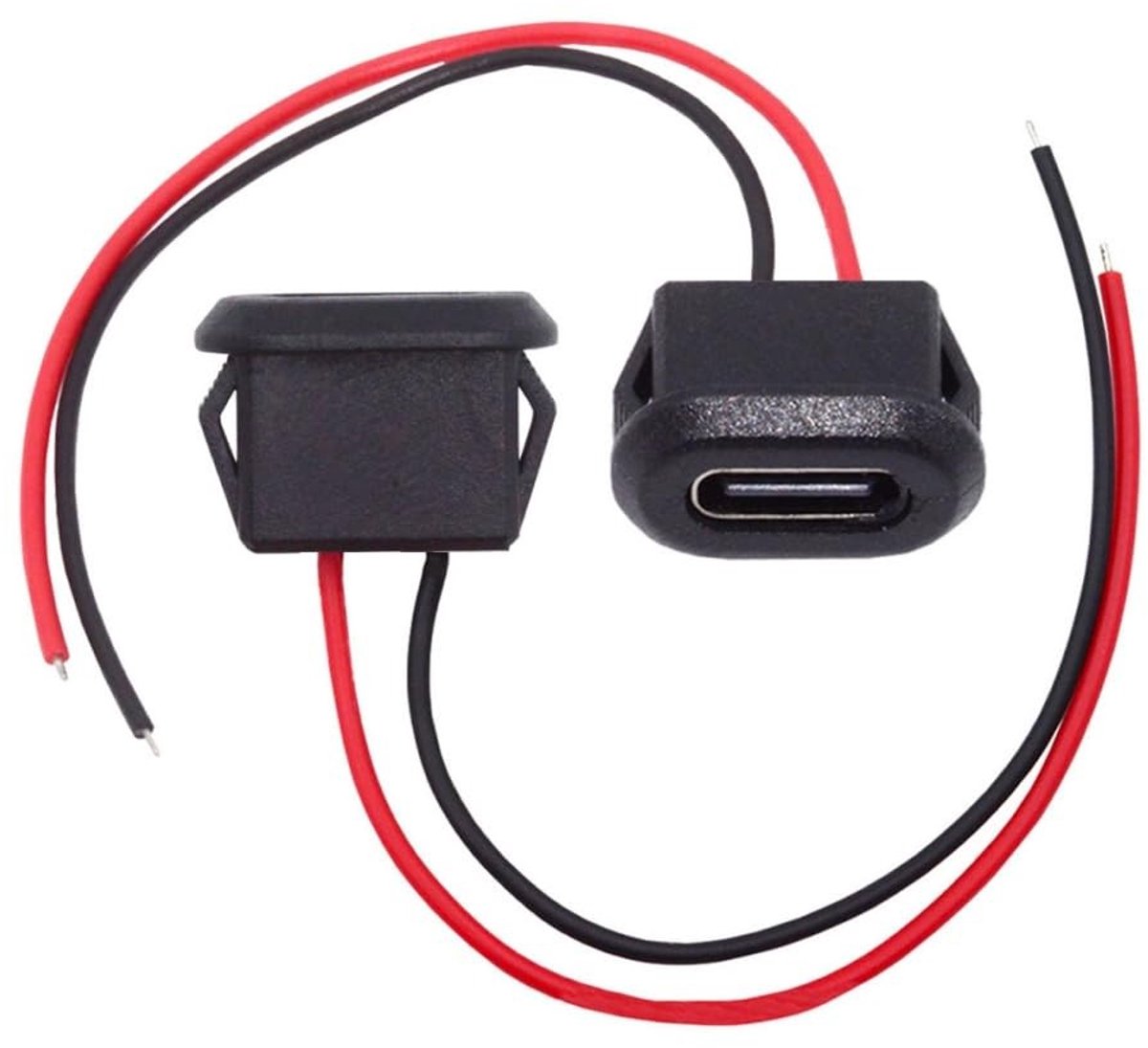 SolidKeus - 2-Pack USB 2.0 Type C Vrouwelijk naar 2-Pins Pigtail Kabel DC 5V
