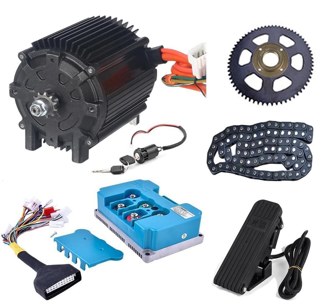 SolidKeus - Elektrische Motor 72V 5000W voor Go-Kart en Scooter