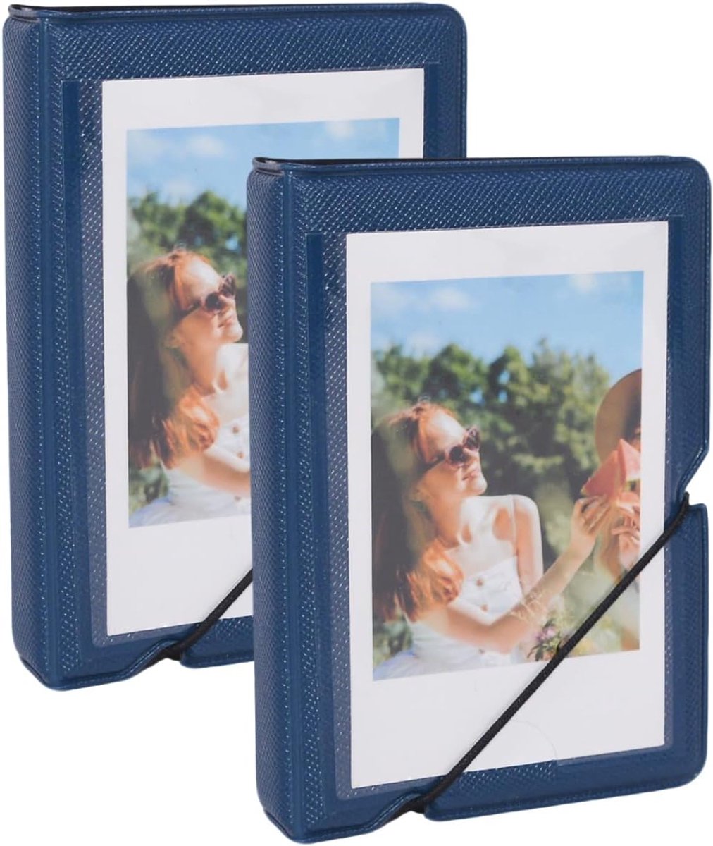 Mini-fotoalbum met 28 vakken voor Fujifilm Instax Mini 12 11 99 90 40 9 8 7 EVO LiPlay 2 x 3 inch foto's films - Kpop fotokaartenhouder albums voor 54 x 86 mm foto's (2 - blauw)