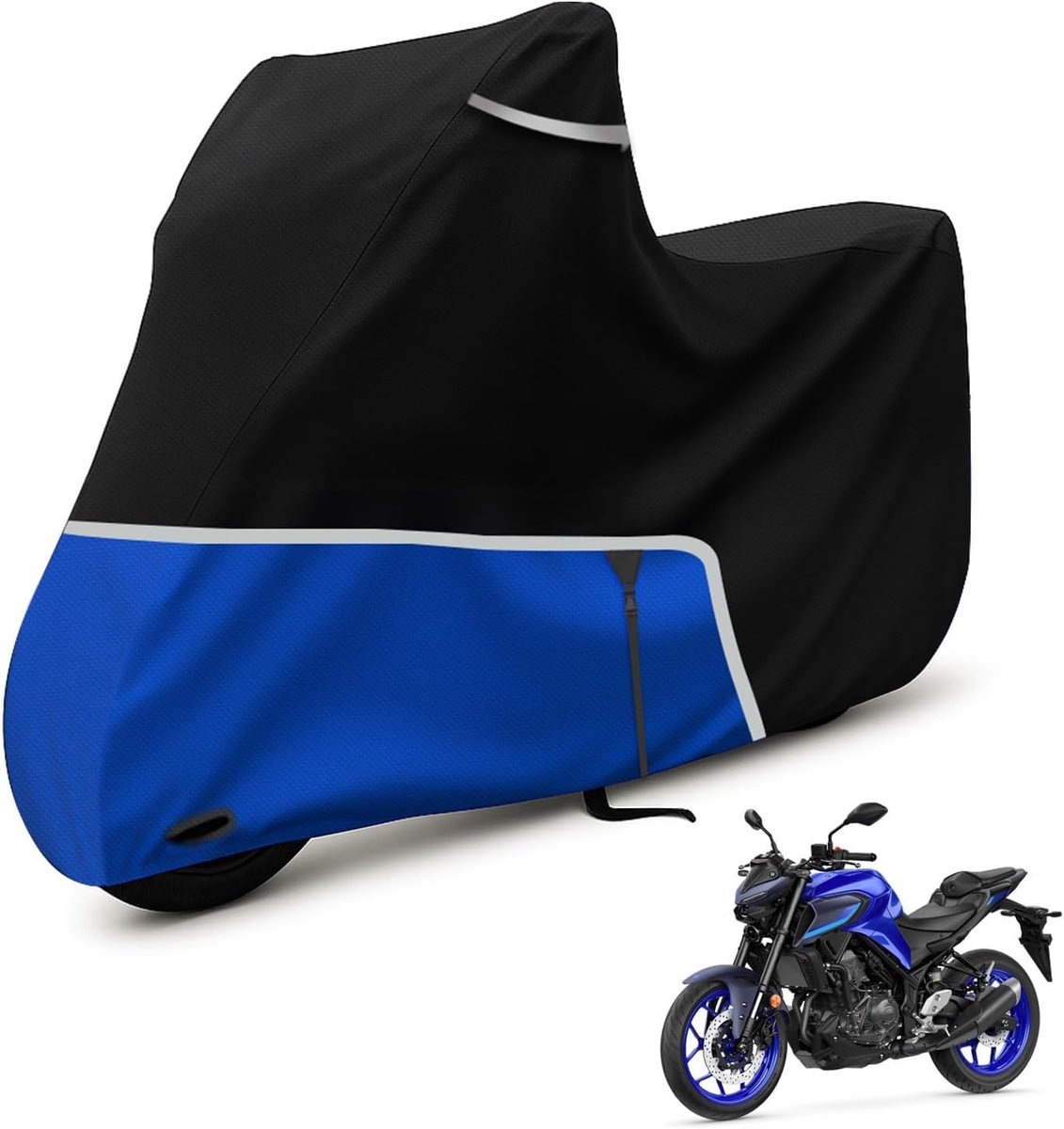 Motorhoes - speciaal voor Yamaha MT-125 MT-07 420D Oxford-stof - winterbestendig - waterdicht - uv-bescherming - ademend met slotgat