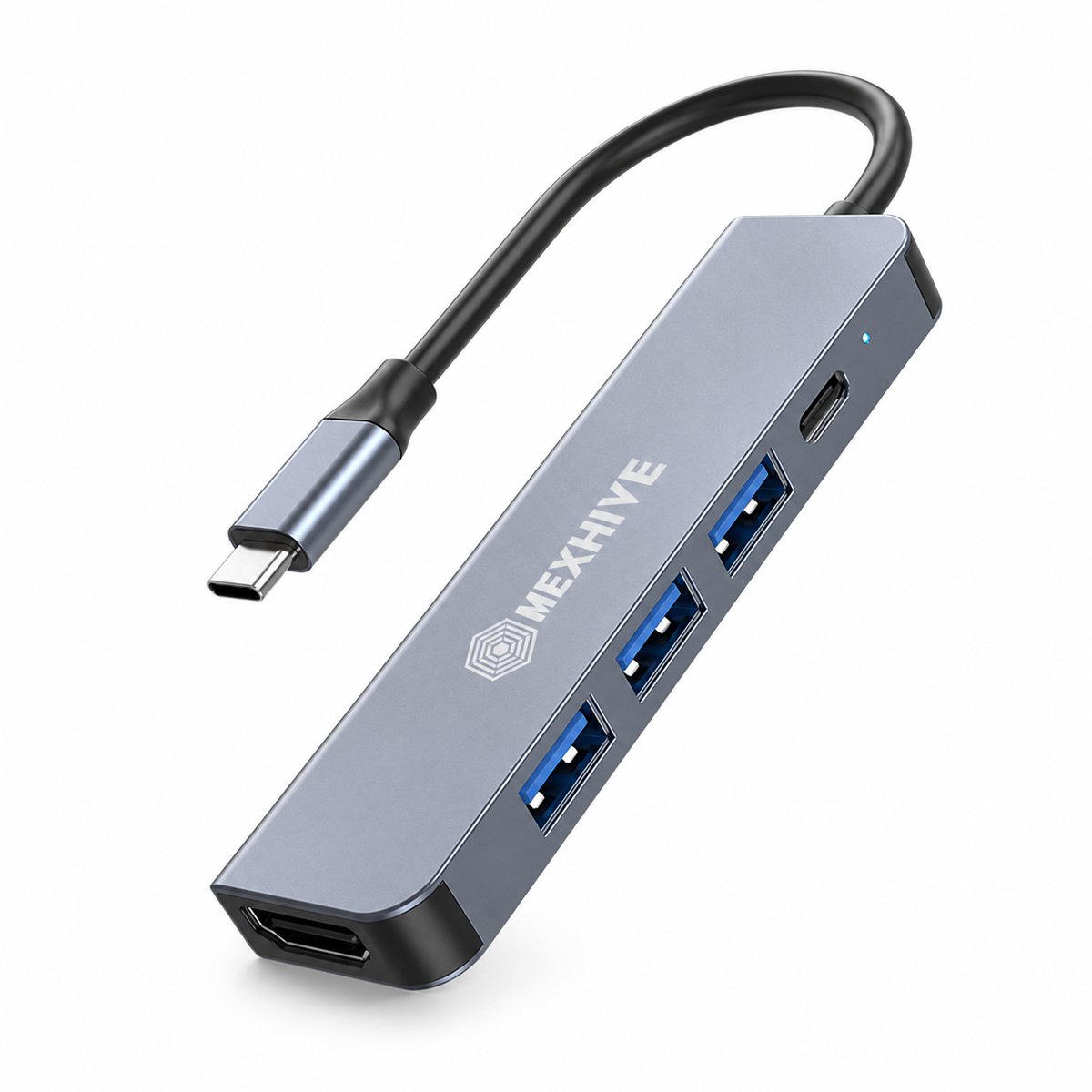 Mexhive® 5-in-1 USB-C Hub – HDMI 4K, 3x USB 3.0, USB-C PD 100W – Docking Station voor MacBook, Laptop en Tablet