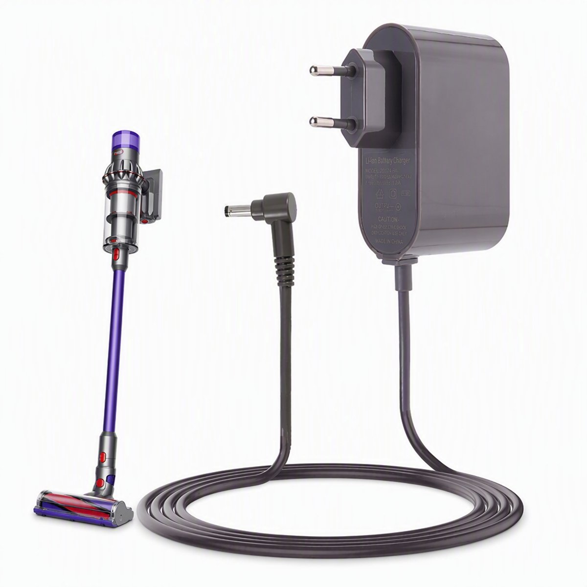 Loha party® Oplader Geschikt voor DysonV10, V11 - Oplader -Stofzuiger Oplader- Kabel 1,8 m - Stofzuiger Stroomadapter - Voor Dyson Steelstofzuigers