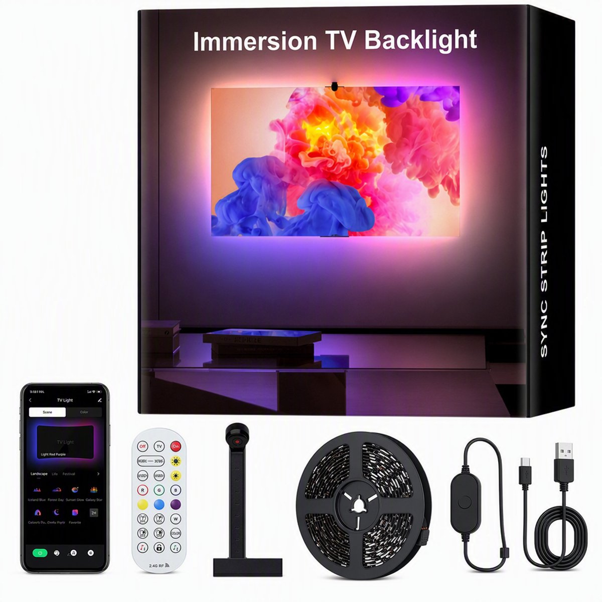 Loha party® LED Strip - 5 meter led lights -Met AR-sensor - RGB verlichting - TV backlight - afstandsbediening & telefoon app - gekleurd licht