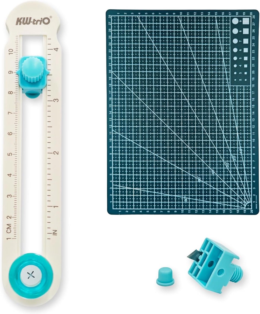 360° cirkelsnijder - papier - 2-20 cm - verstelbare cirkelvormige papiersnijder - knutselsnijgereedschap met reservemessen en snijmat - voor kunst en doe-het-zelf handwerk