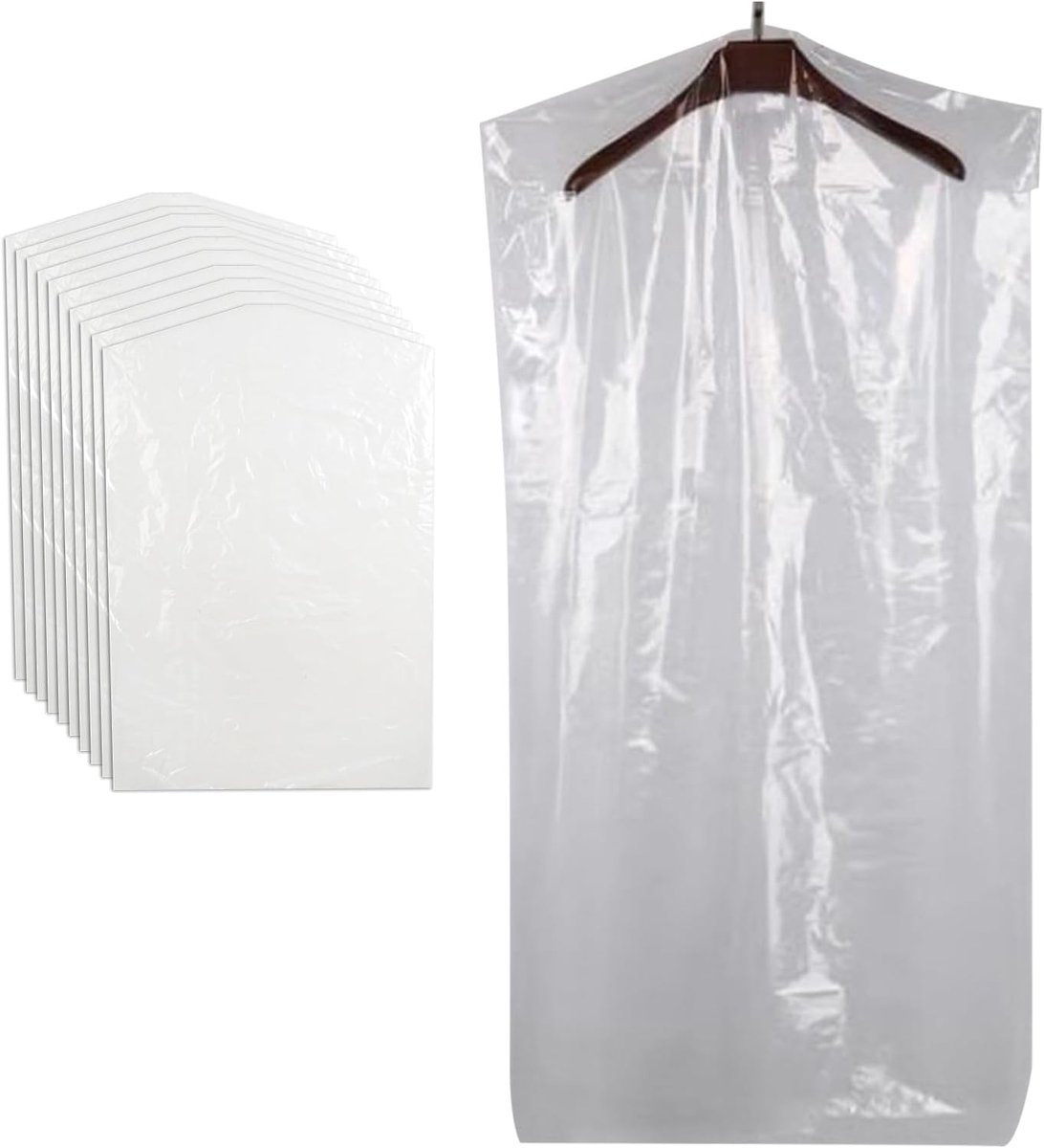 10 Stks Clear Garment Cover 117 Inch Plastic Kledingzakken voor Opknoping Kleding Stomerij Zakken Transparante Stofdichte Opslag Covers voor Rok Jas Pak Shirt Jas