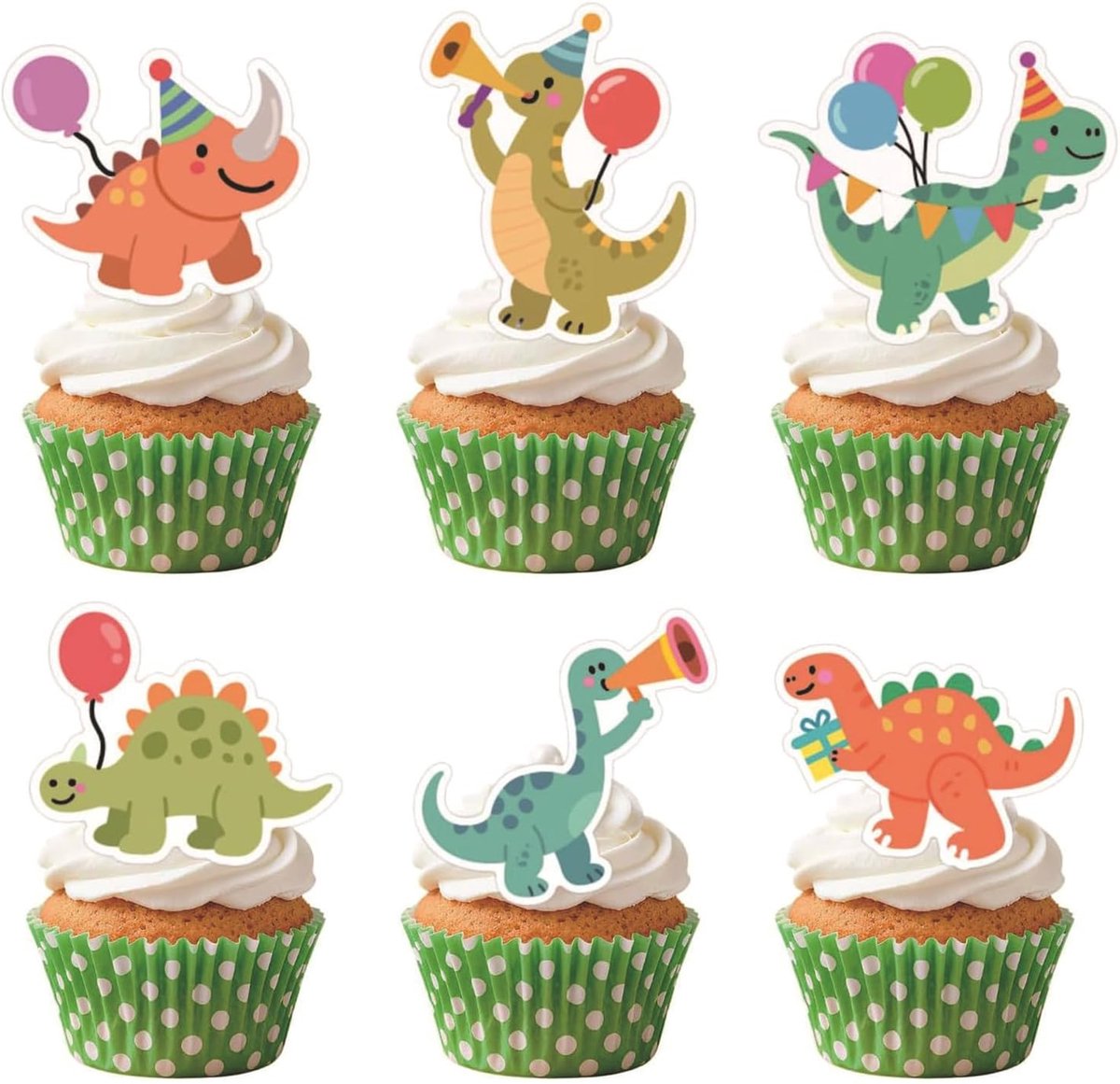 36 Stuks Dino Decoratie Kinderverjaardag, Dino Verjaardag, Taart & Koek Decoratie voor Dino Party Accessoires