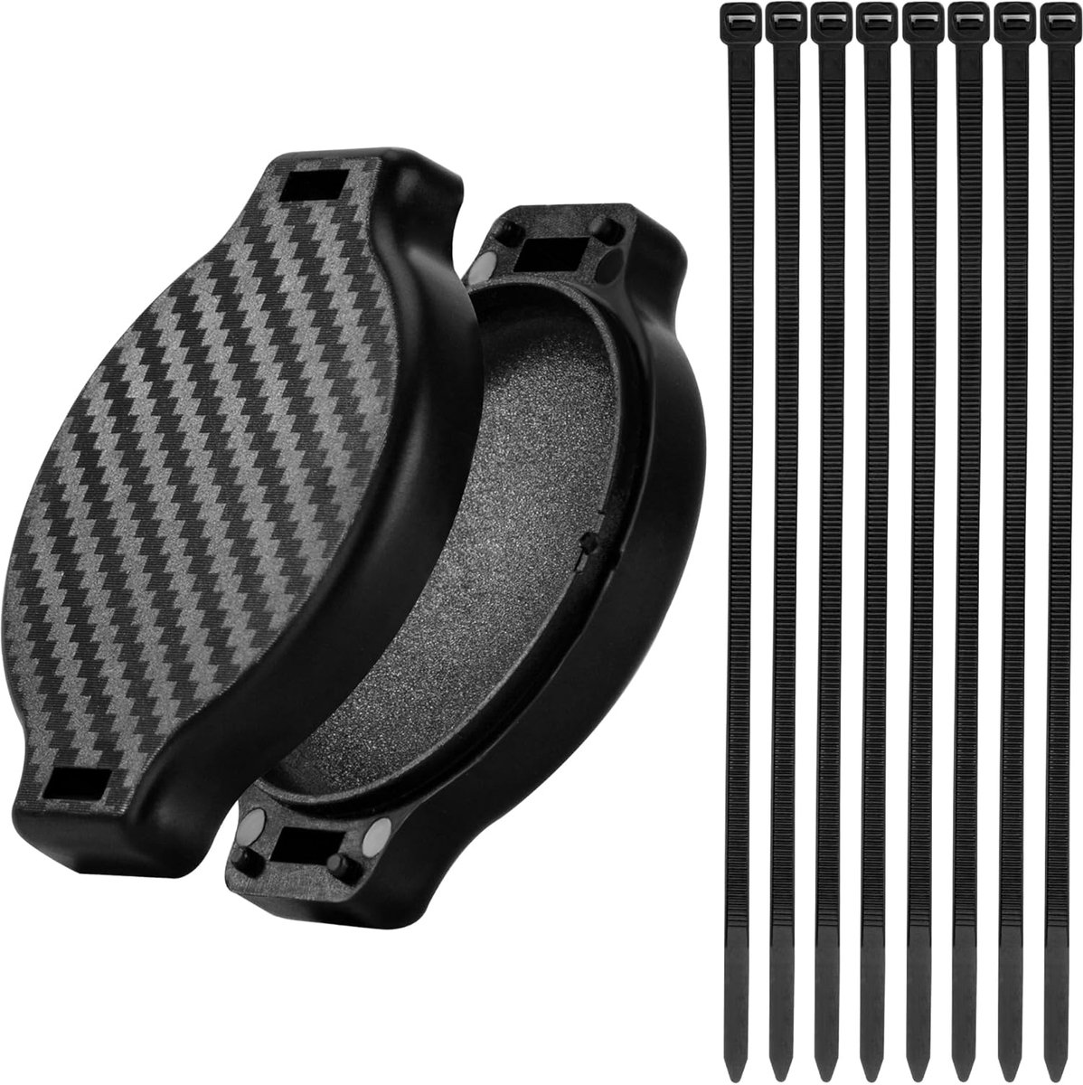 Fietshouder voor AirTag, beschermhouder AirTag, met 8 kabelbinders voor mountainbike, elektrische fiets, zwart