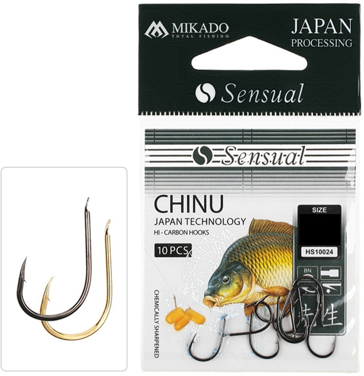 Chinu Haken Maat 10 – Gesmeed – Zwart Nikkel – Mikado Sensual – 10 Stuks