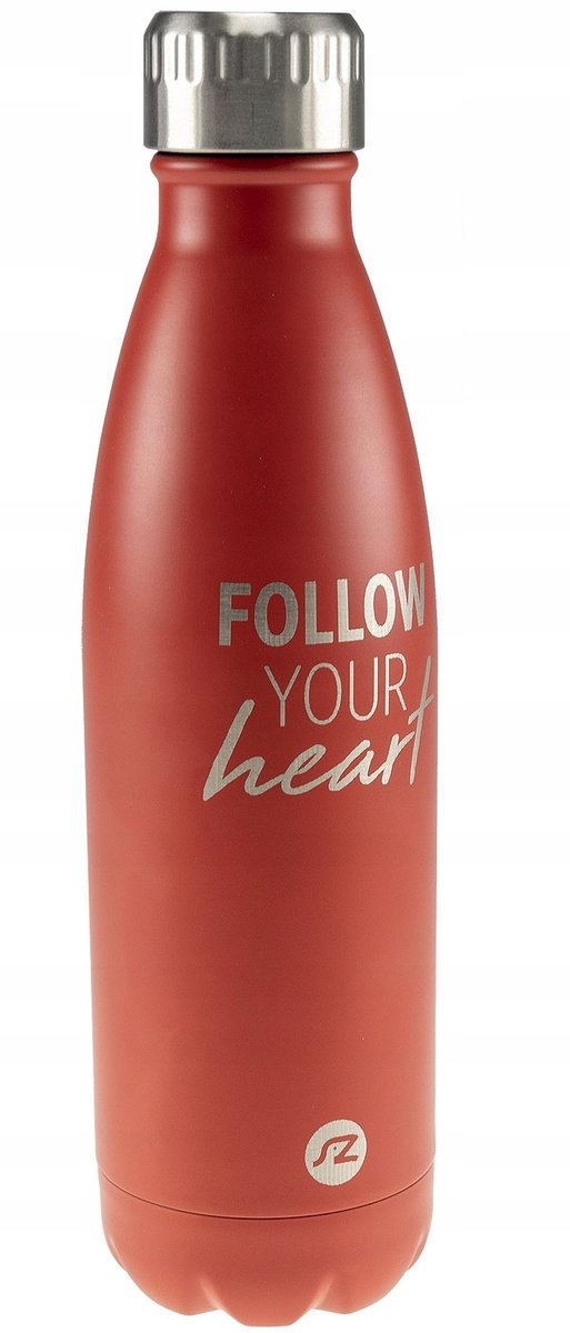 Rode RVS Thermosfles 500ml - 12/24u Warm/Koud