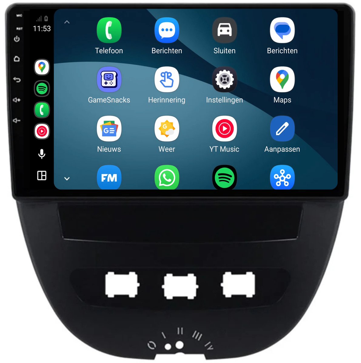 CarPlay autoradio geschikt voor Citroen C1 | 2008 t/m 2014 | Cartronix CTX-7002 | 2008 2009 2010 2011 2012 2013 2014 | 10 inch | Android 15 | Draadloos Apple CarPlay & Android Auto | 2GB + 32GB | Bluetooth & Wifi