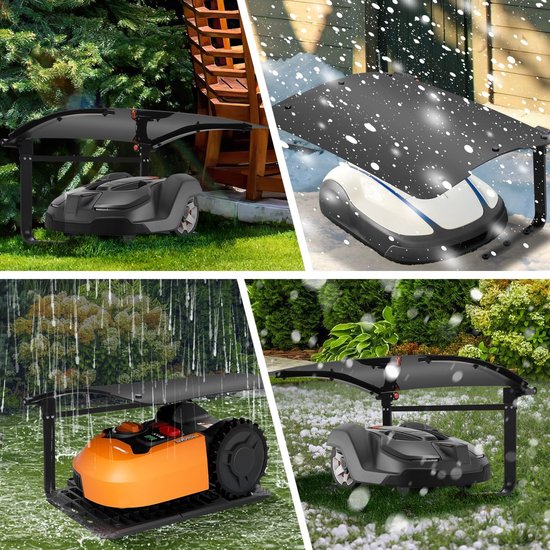 Garage voor robotmaaier, overdekte carport voor robotmaaier, garage voor robotmaaier, weerbestendig, 73 x 57 x 40 cm, materiaal metaal en kunststof — afbeelding 4