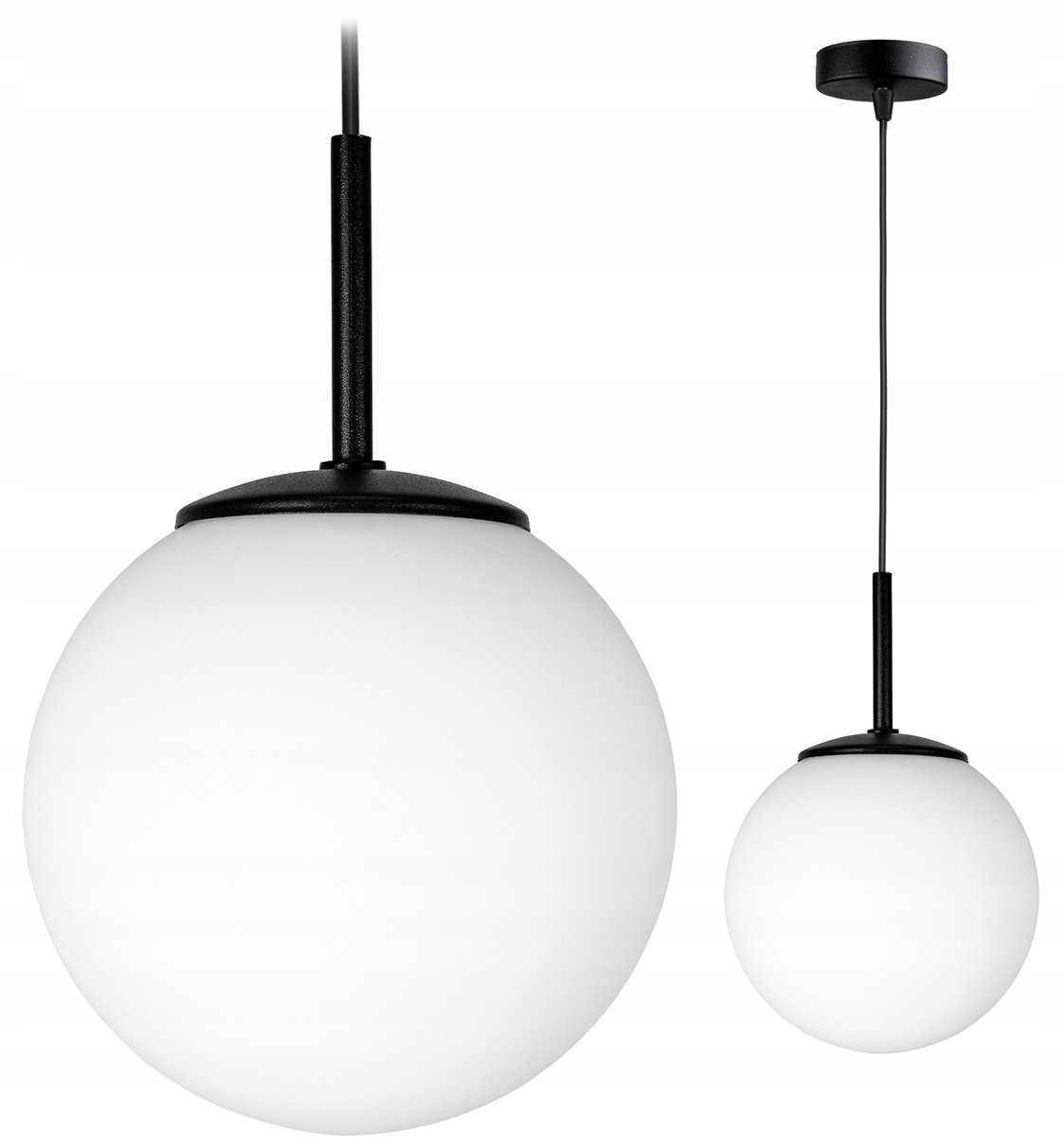 Moderne Glazen Hanglamp Zwart/Wit E27 - Stijlvolle Verlichting