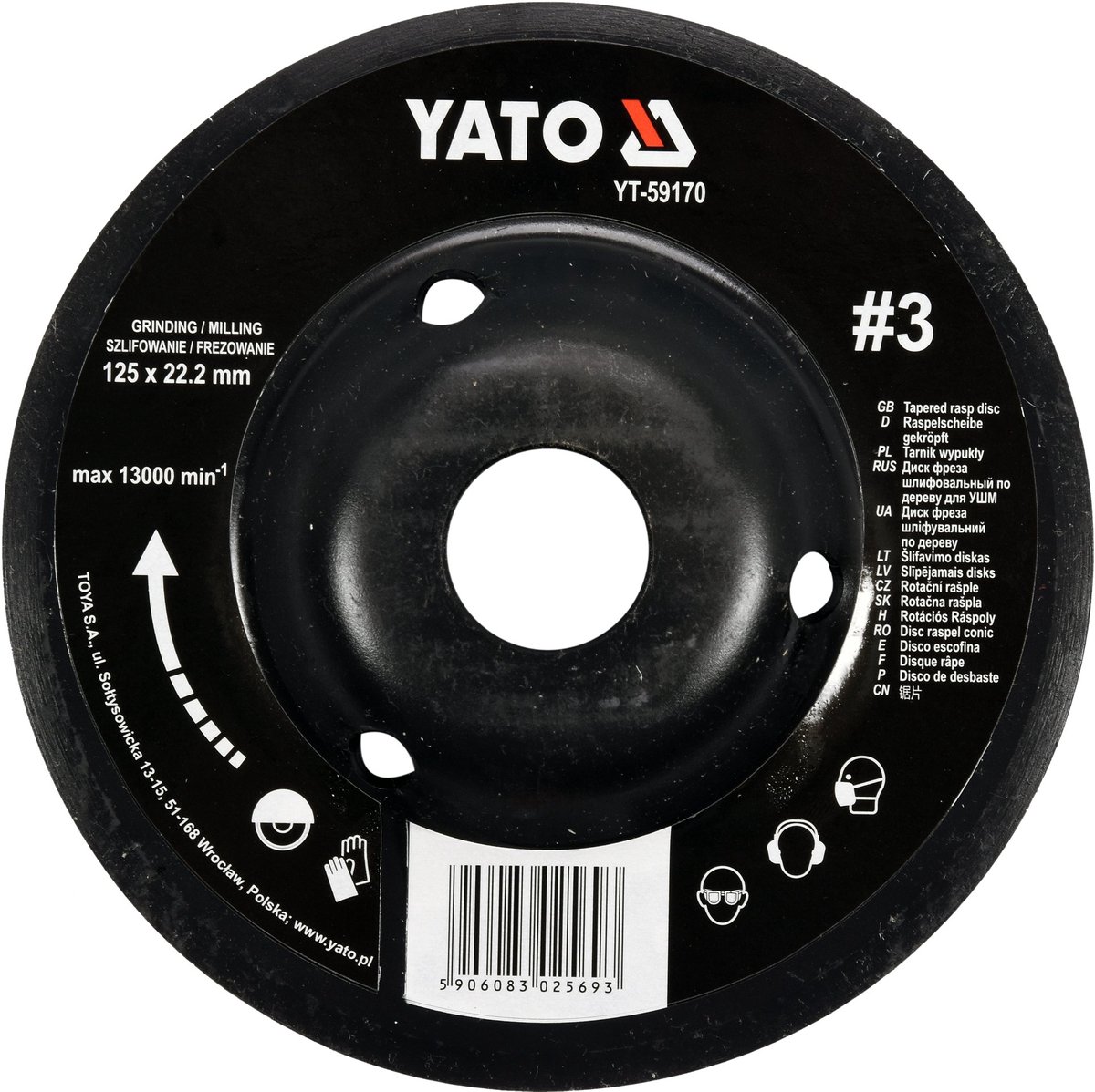 Bolle Houtfreesschijf Nr. 3 voor Haakse Slijper - 125 mm - Asgat 22.2 mm - Max 13.000 RPM - Convex Stalen Raspschijf voor Hout, Cellenbeton & Gipsplaat - Houtsnijschijf