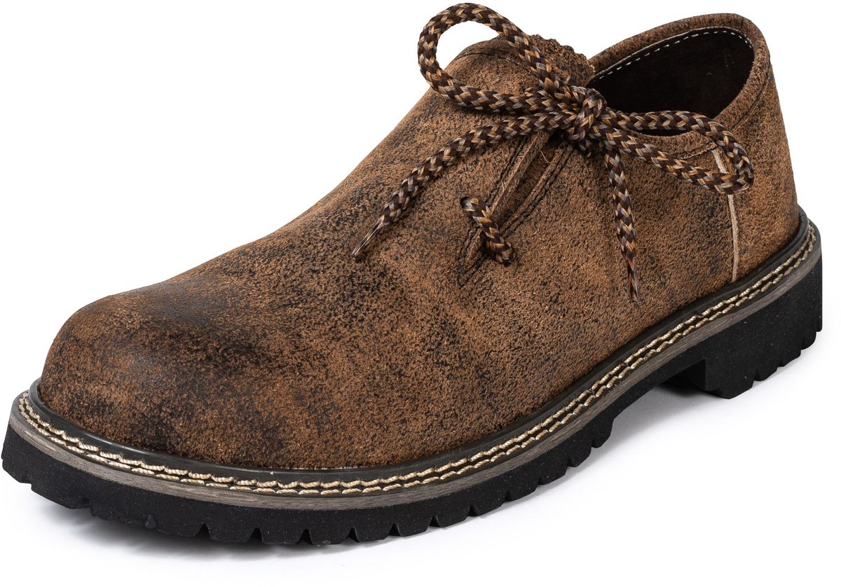 PAULGOS Traditionele leren *Haferl*-schoenen (antieke afwerking) – Verkrijgbaar in 3 kleuren, maten 39–47