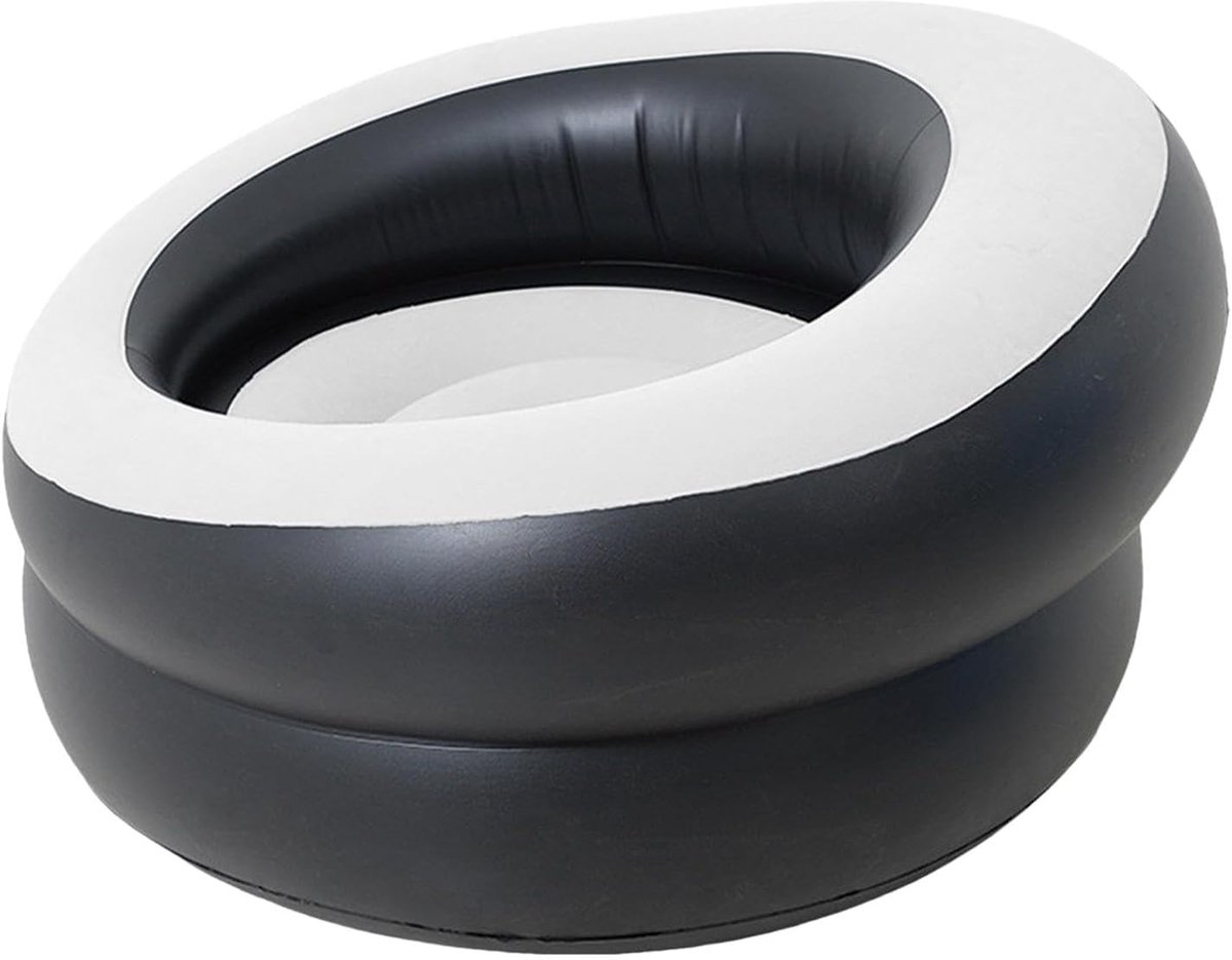 Opblaasbare rond zitkussen, opblaasfauteuil van PVC, compact opblaasbare stoel voor binnen en buiten, handig voor thuis, camping en reizen