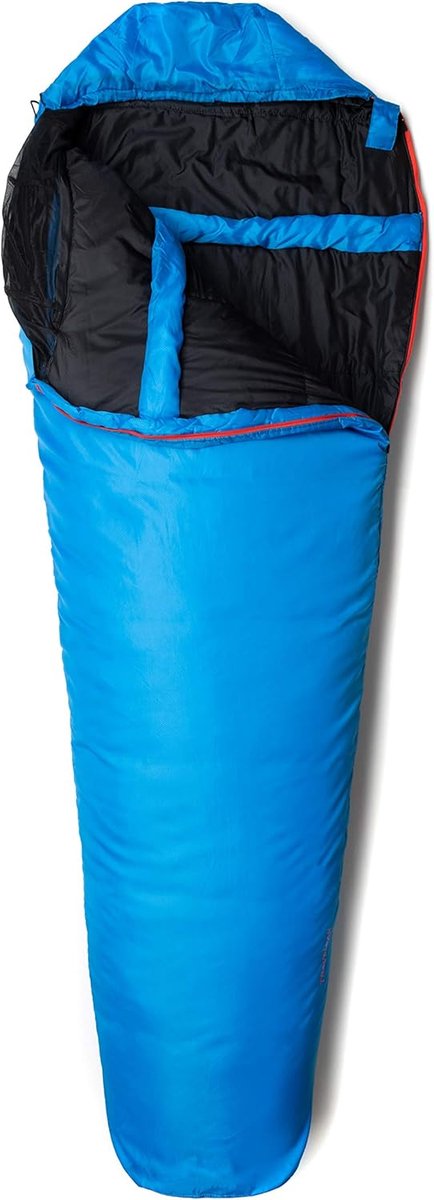 Slaapzak - Reismodel Mummy - Kamperen en wandelen - Geïntegreerd oprolnet - 221 cm lang - Elektrisch blauw — afbeelding 3