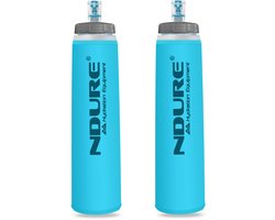 NDURE Soft Flask 500 ULTRA 2-Pack – Opvouwbare Hardloopfles 500 ml – Softflask voor Trailrunning, Hiking & Outdoor – BPA-vrij
