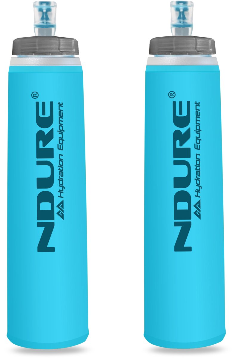 NDURE Soft Flask 500 ULTRA 2-Pack – Opvouwbare Hardloopfles 500 ml – Softflask voor Trailrunning, Hiking & Outdoor – BPA-vrij