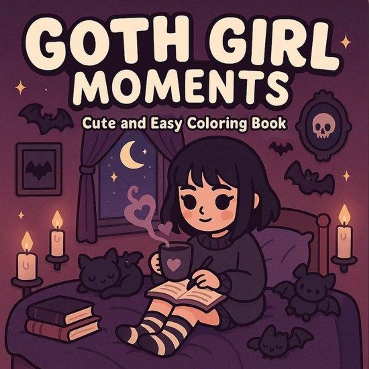 Goth Girl Moments: Kleurboek voor Volwassenen en Tieners met Schattige en Licht Hartverwarmende Momenten voor Ontspanning (Cozy Spaces Coloring) – Paperback – 12 januari 2026
