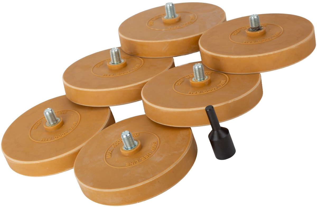 Caramelschijf / Plaklood verwijderaar (Set van 6 + boor adapter)