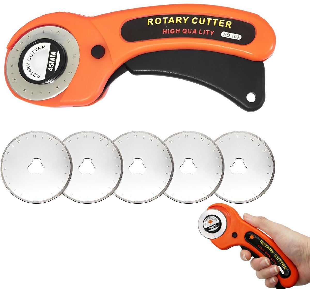 Omgoods - Roller Cutter met 5 Vervangende Blades voor Stof en Leer