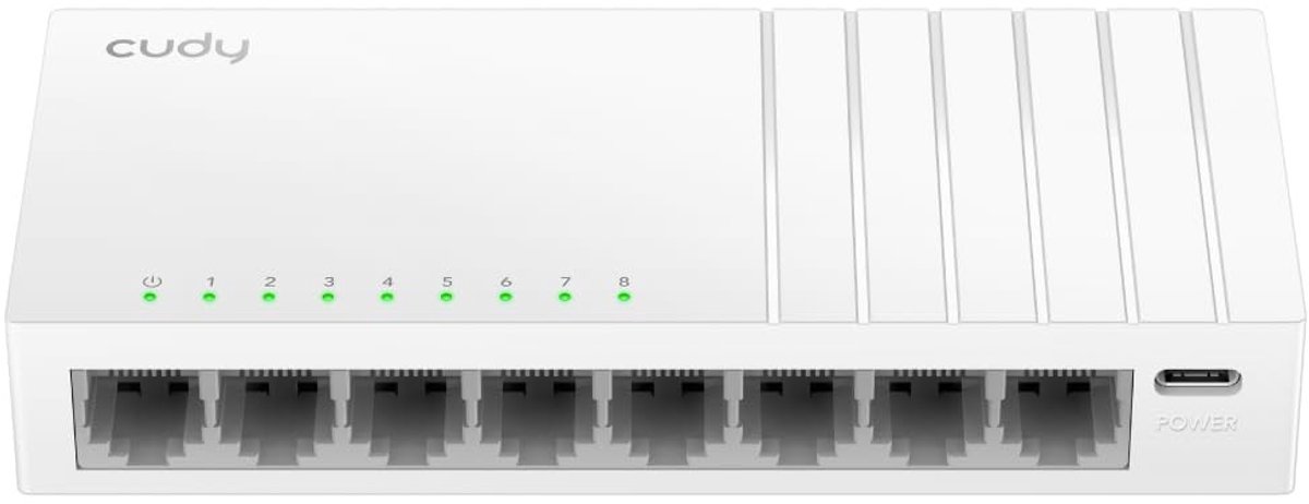 Omgoods - 8 Poorts Gigabit Ethernet Switch met USB-C Voeding