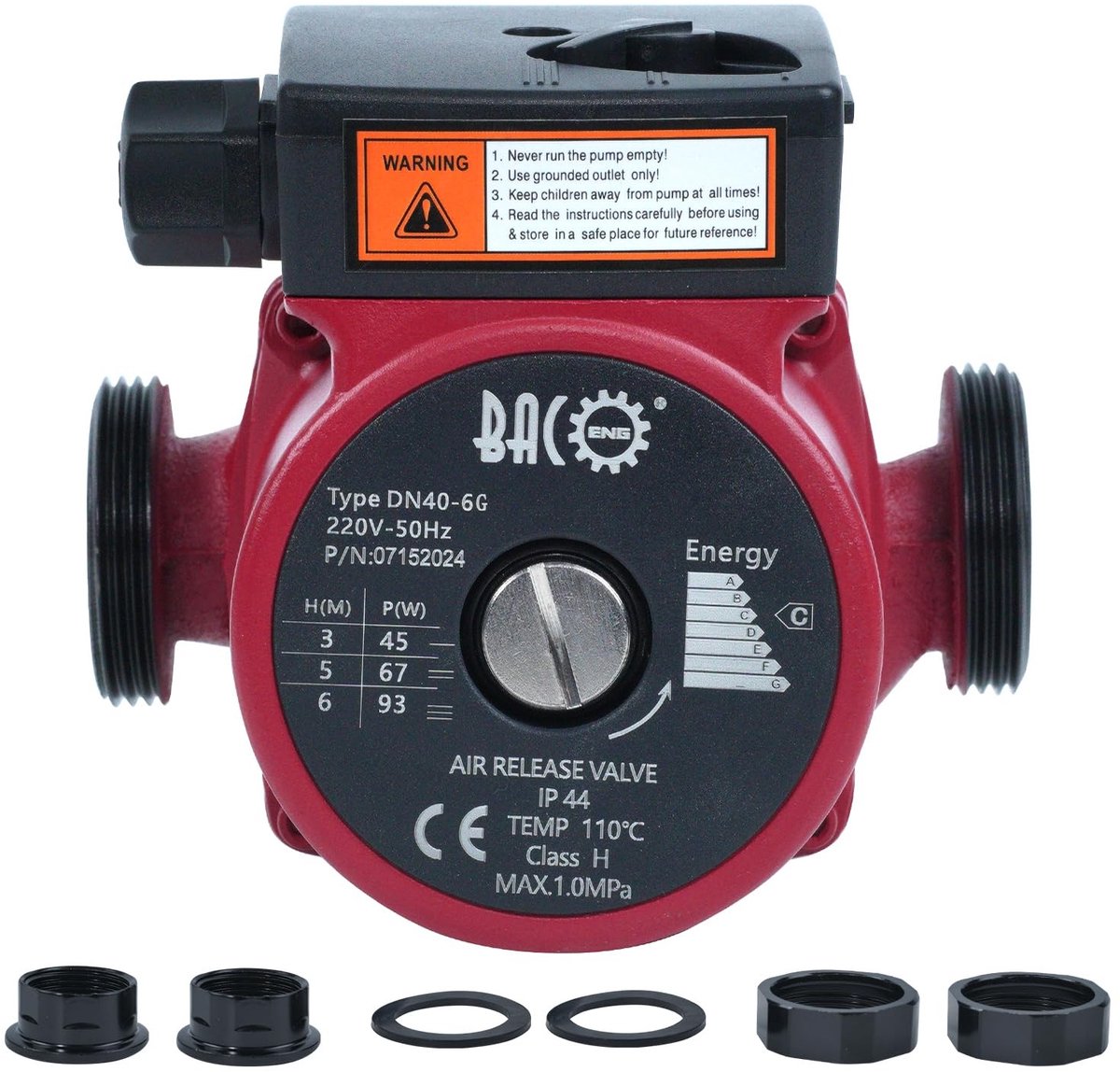 Omgoods - Circulatiepomp voor Centrale Verwarming 130 mm 220 V