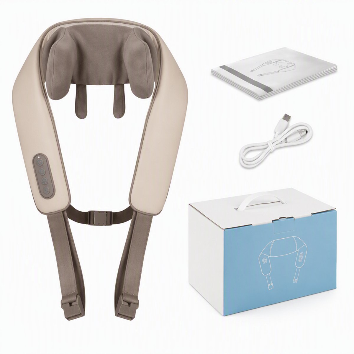 Loha party® Shiatsu Massagekussen Draadloos - Massageapparaten Verwarmingsfunctie - Nek en Schouder Massage apparaat - Nekmassage - voor Nek - Schouder - Rug - Voeten