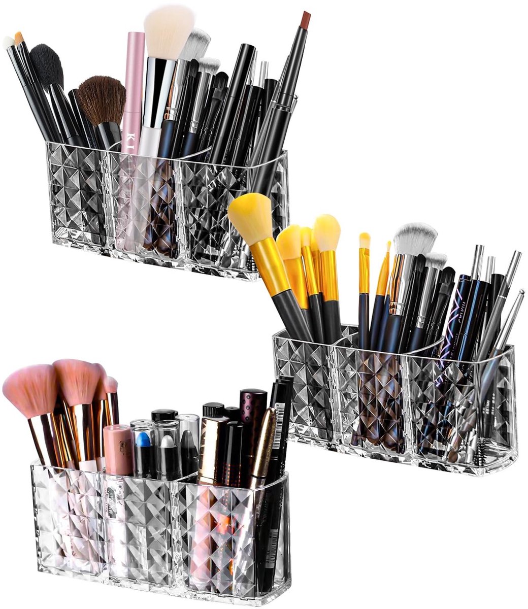 SolidKeus - Makeup Organizer met 3 Compartimenten in Kristalontwerp
