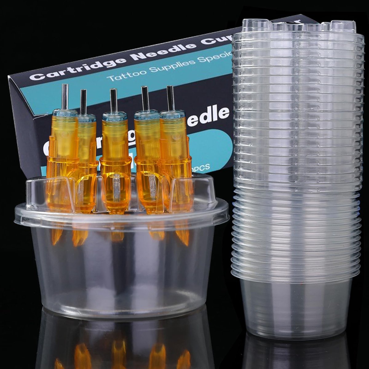 SolidKeus - 40 Stuks Tattoo Cartridge Cup Houder en Naald Plaatsings Rack