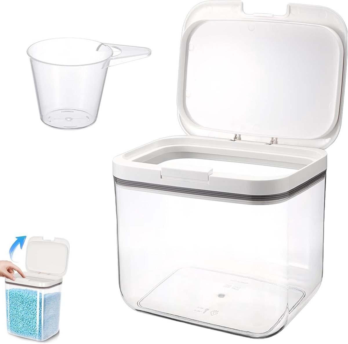 Multifunctionele opbergdoos voor wasmiddel en schoonmaakmiddelen, 4.5 liter capaciteit, ideaal voor thuisgebruik en organisatie