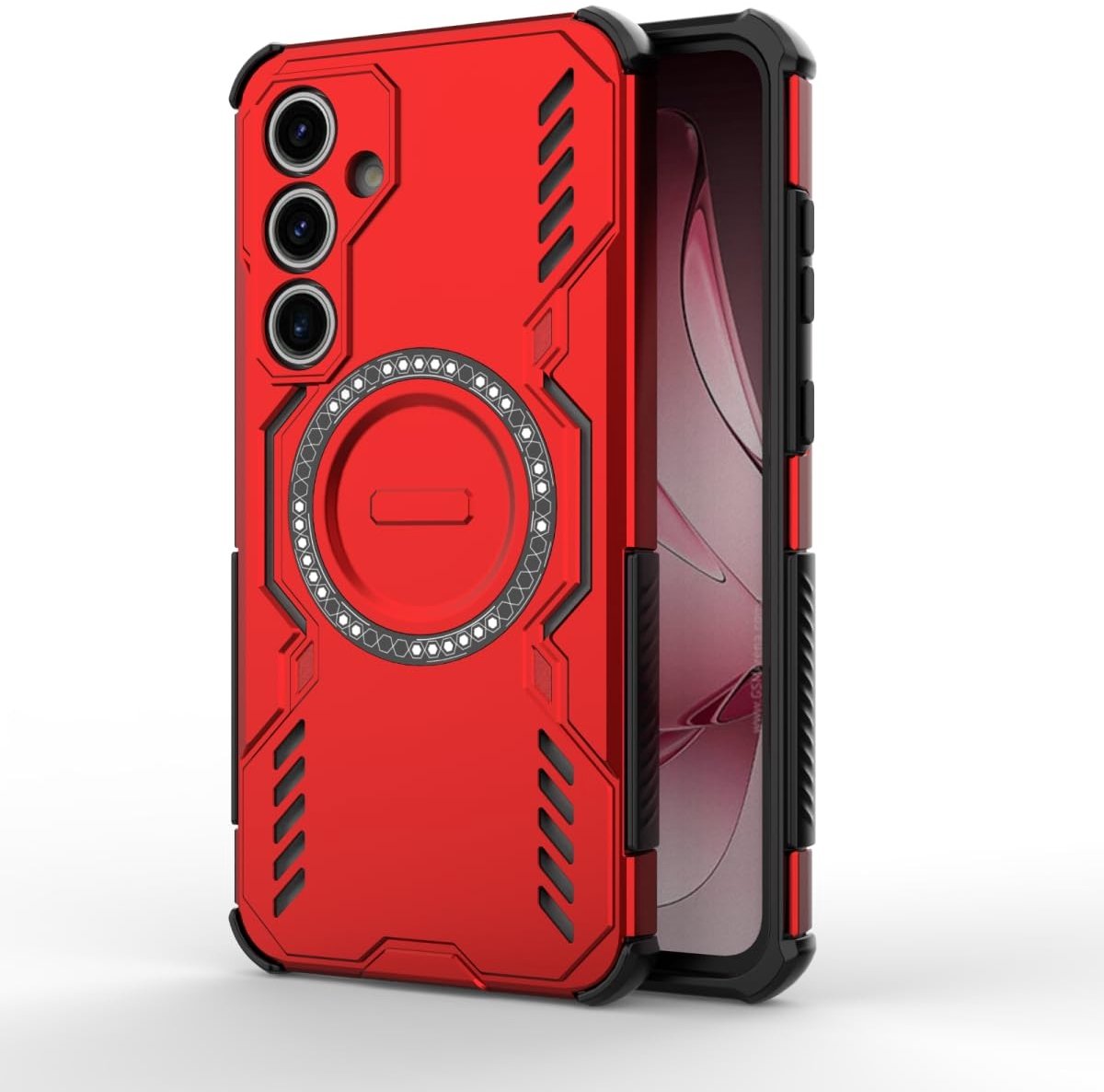 SolidKeus - Magnetische Armor Case voor Smartphone 6.7 Inch Rood