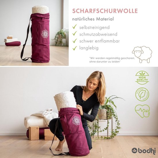 Yogamat Scheerwol - Wolmat Antislip - Comfortabel Trainen - Extra Dikke Vacht - 200 x 60 cm - Wit — afbeelding 3