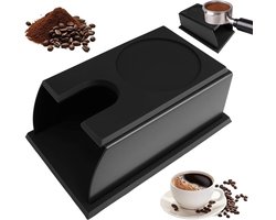 Tamperstation van roestvrij staal en siliconen voor barista, inclusief tampingstation en zeefdrager, ideaal voor beginners en koffieliefhebbers