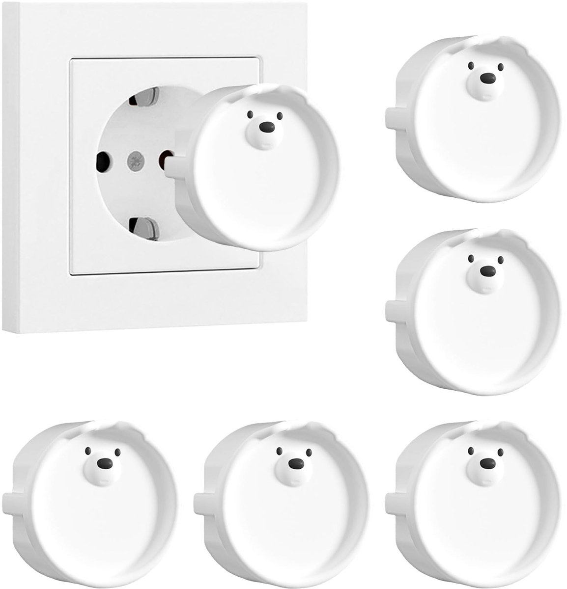 SolidKeus - Set van 6 Silicone F Stekker Covers voor Stof- en Spatbescherming