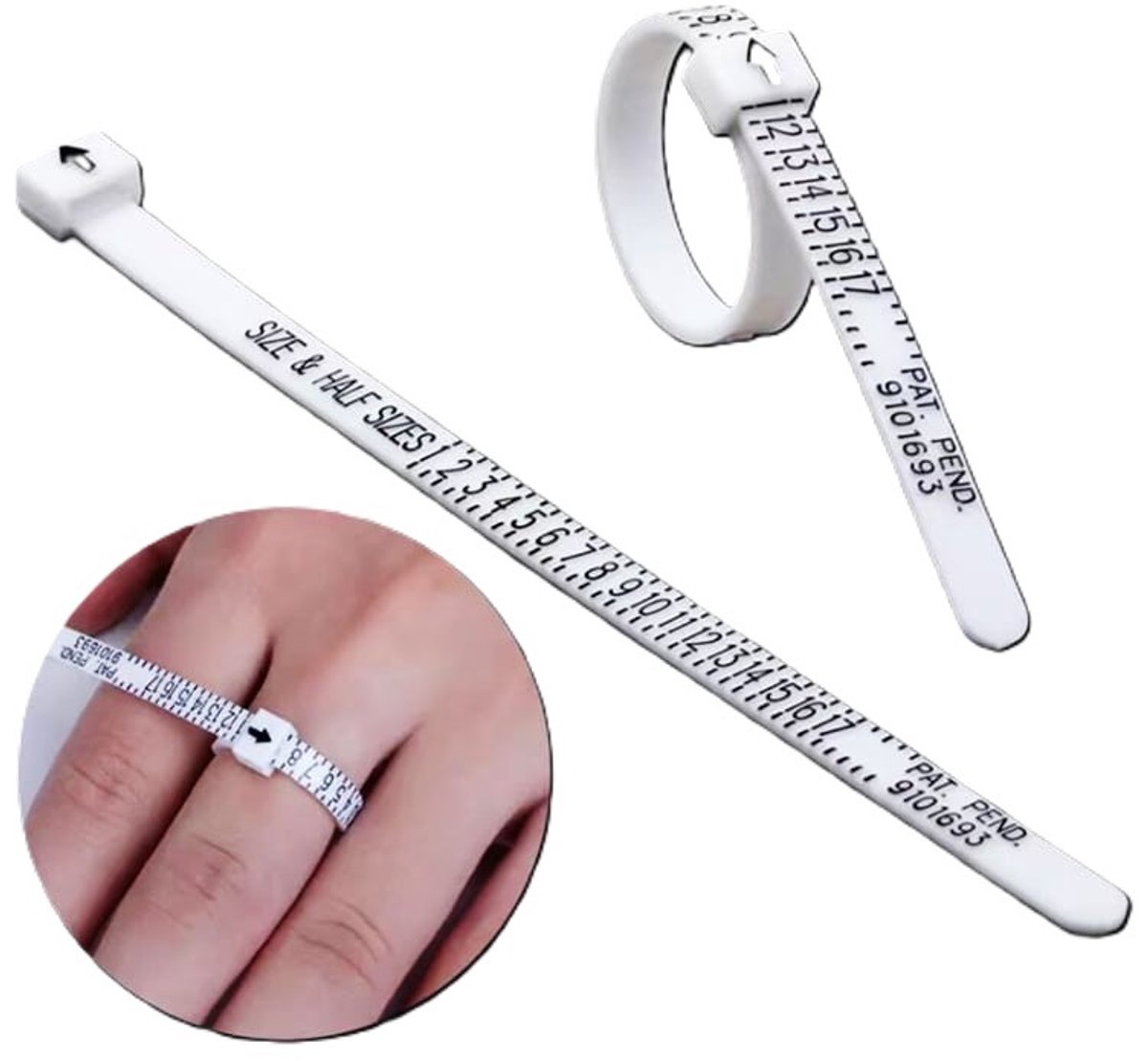 Ringmaat Meter - Vinger opmeten - Vingermaat meter - Ringmeter I Ring Vinger Meetgereedschap – Verstelbaar - Universeel - LOUZIR