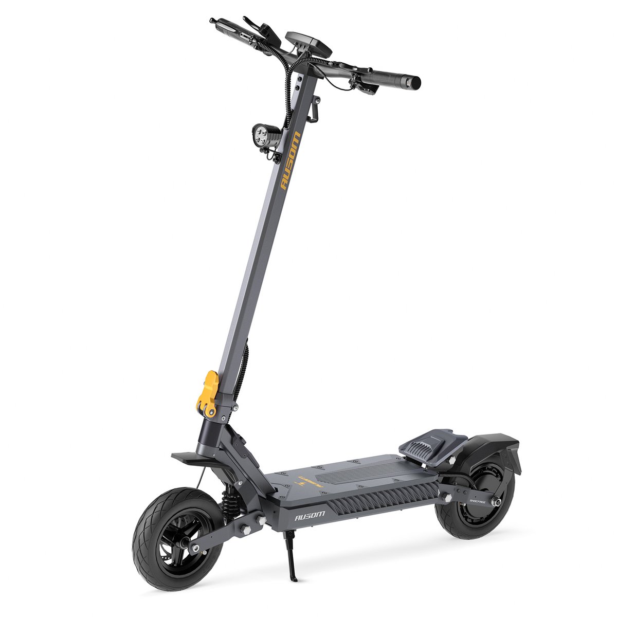 Ausom-Gosoul-2 Elektrische Step‑Donkergrijs‑48V‑13Ah‑70km‑Actieradius‑1100W‑Motor‑IP54‑Stadsstep met NFC‑vergrendeling en ShocFree‑vering