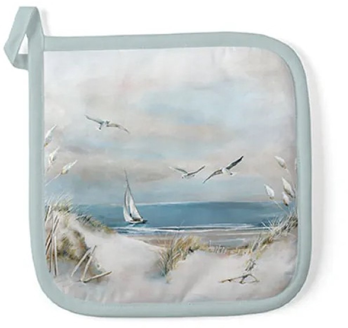Pannenlap Sailing at sea - Ambiente - 20x20 cm - Strand - Zeilboot - Meeuwen - Zee