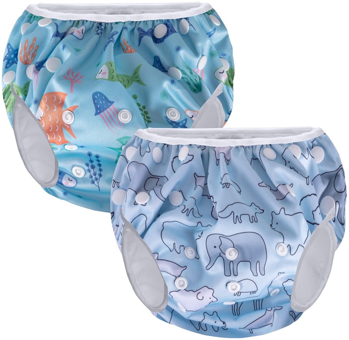 SolidKeus - Herbruikbare Zwemluier (2-Pack) voor Baby's met Verstelbare Knopen