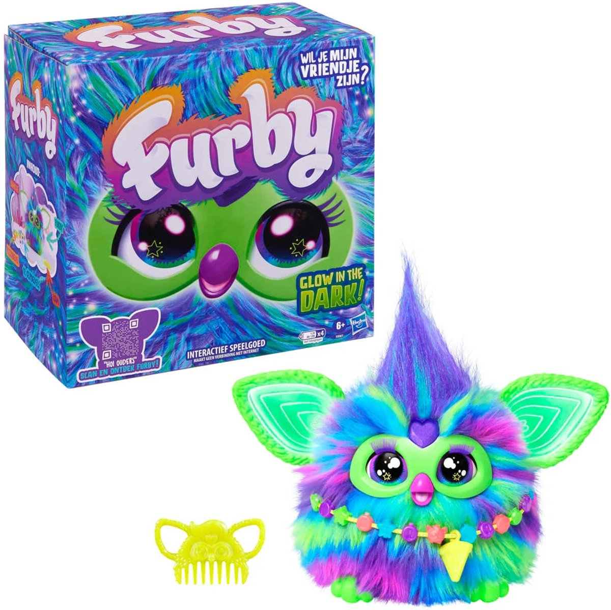 Hasbro Furby Galaxy - Interactieve Knuffel - Nederlandstalig - Glow in the Dark - Vanaf 6 Jaar