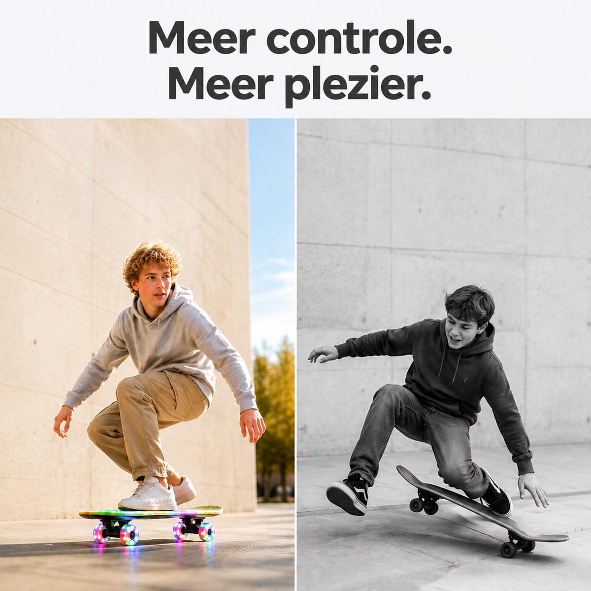Suotu Skateboard met LED Lichtgevend Dek & Wielen - 80x20cm - ABEC-9 - 95A - Schokabsorptie - Jongens - Meisjes - Volwassenen Skateboards - Gekleurd raster — afbeelding 2