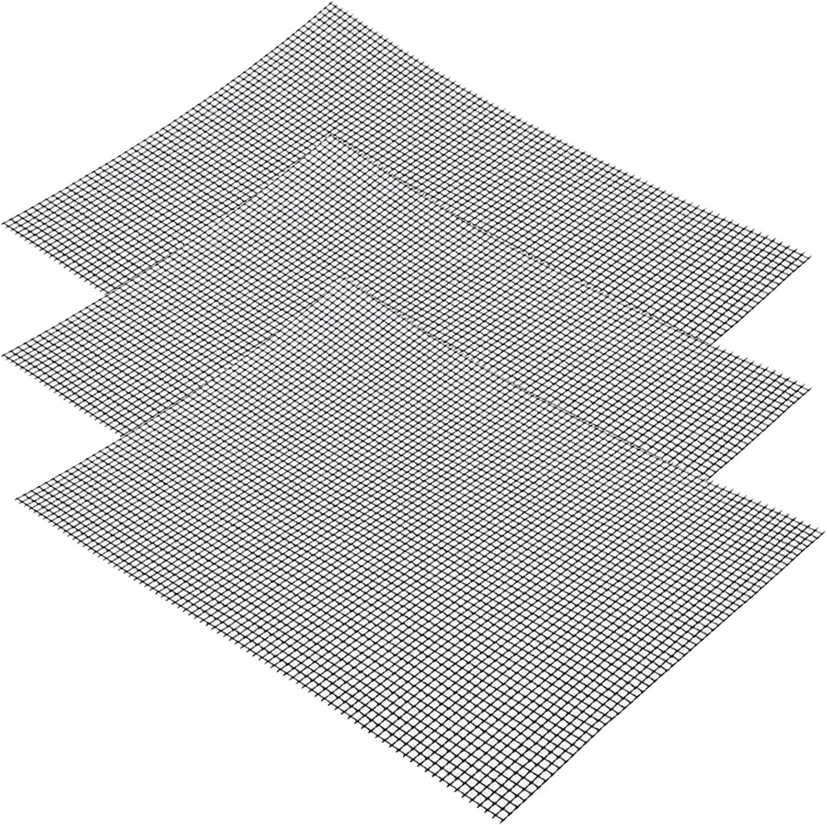 Grillmatten met Antiaanbaklaag - Zwart - 42 x 36 cm - Herbruikbare Teflon Matten - Voor Gasgrill, Houtskool, Elektrische Grill