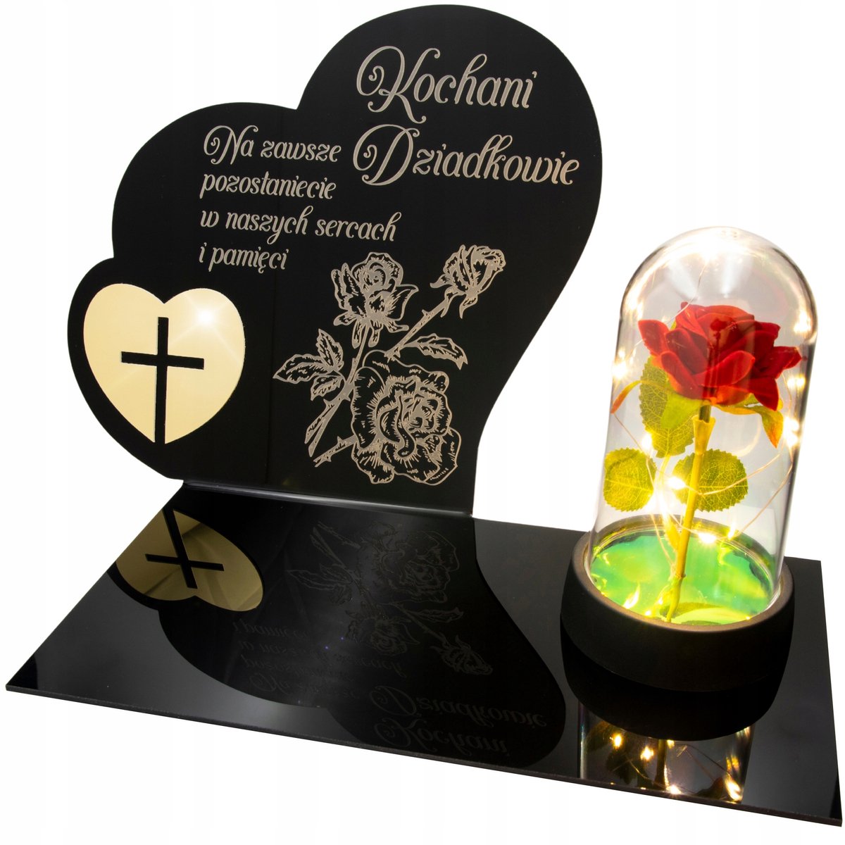 Gegraveerde Graf Grafsteen Decoratie - Roze voor Grootouders