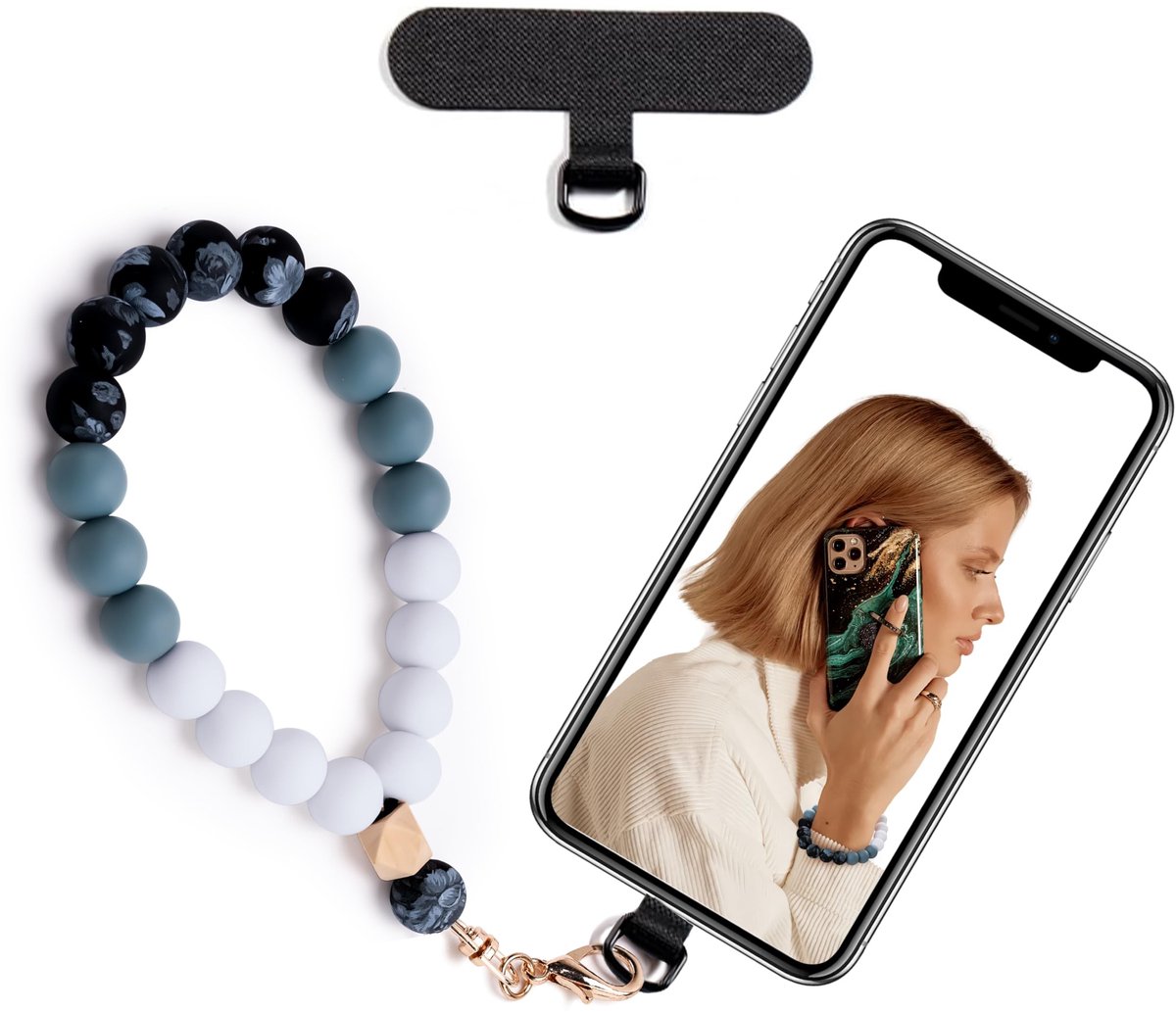SolidKeus - Zwarte Silikon Polsband voor Telefoon